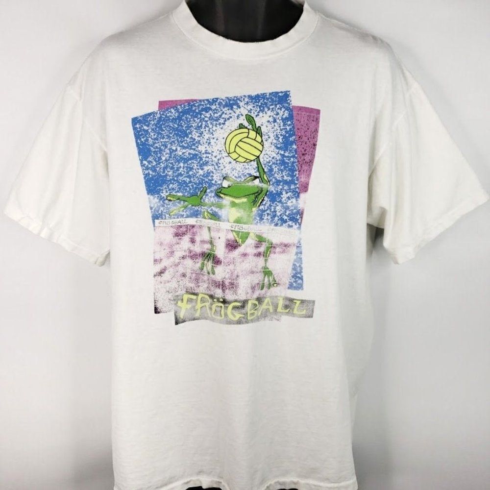 Frog Ball Volleyball T Shirt Vintage 90s Team Sports Made In USA Mens Size XL
